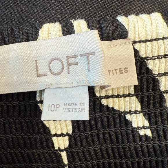 LOFT Black and White Floral Backless Dress - Picture 4 of 10